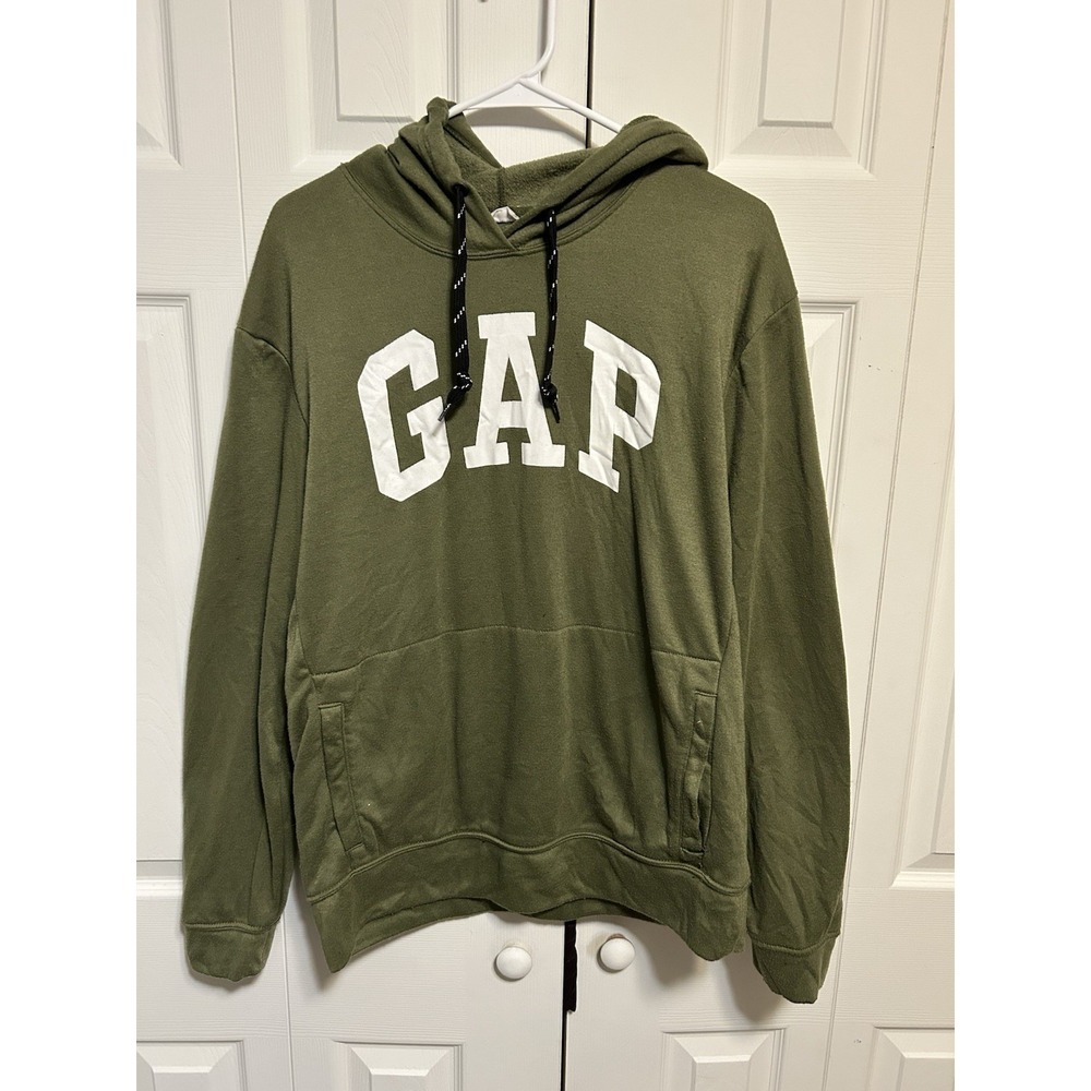 Gap Vintage Y2K Gap Soft Logo Pullover Hoodie, Olive Green, Men's Size Large
